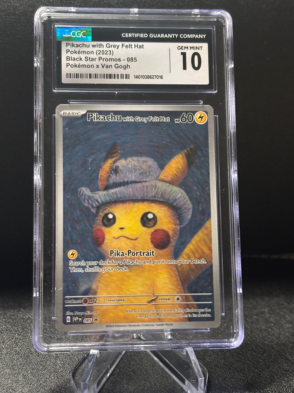 Pikachu with grey felt hat #085 cgc 10